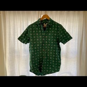 Green Topman Short Sleeve Button Up